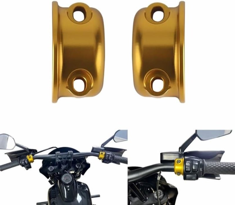 FVMOTO CNC Brake Clutch Perch Clamps Half Clamp Compatible with Harley Sportster, Softail, Dyna, Touring, Road Glide, Street Glide (Glod) - Image 1